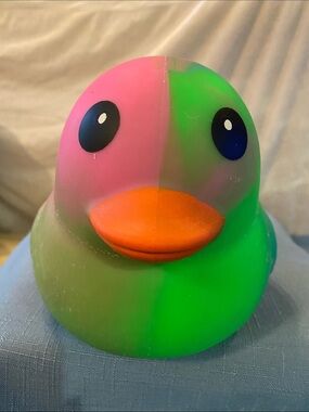 Sunny Days Tie Dye Squeezy Jumbo Duck Fidget NWT